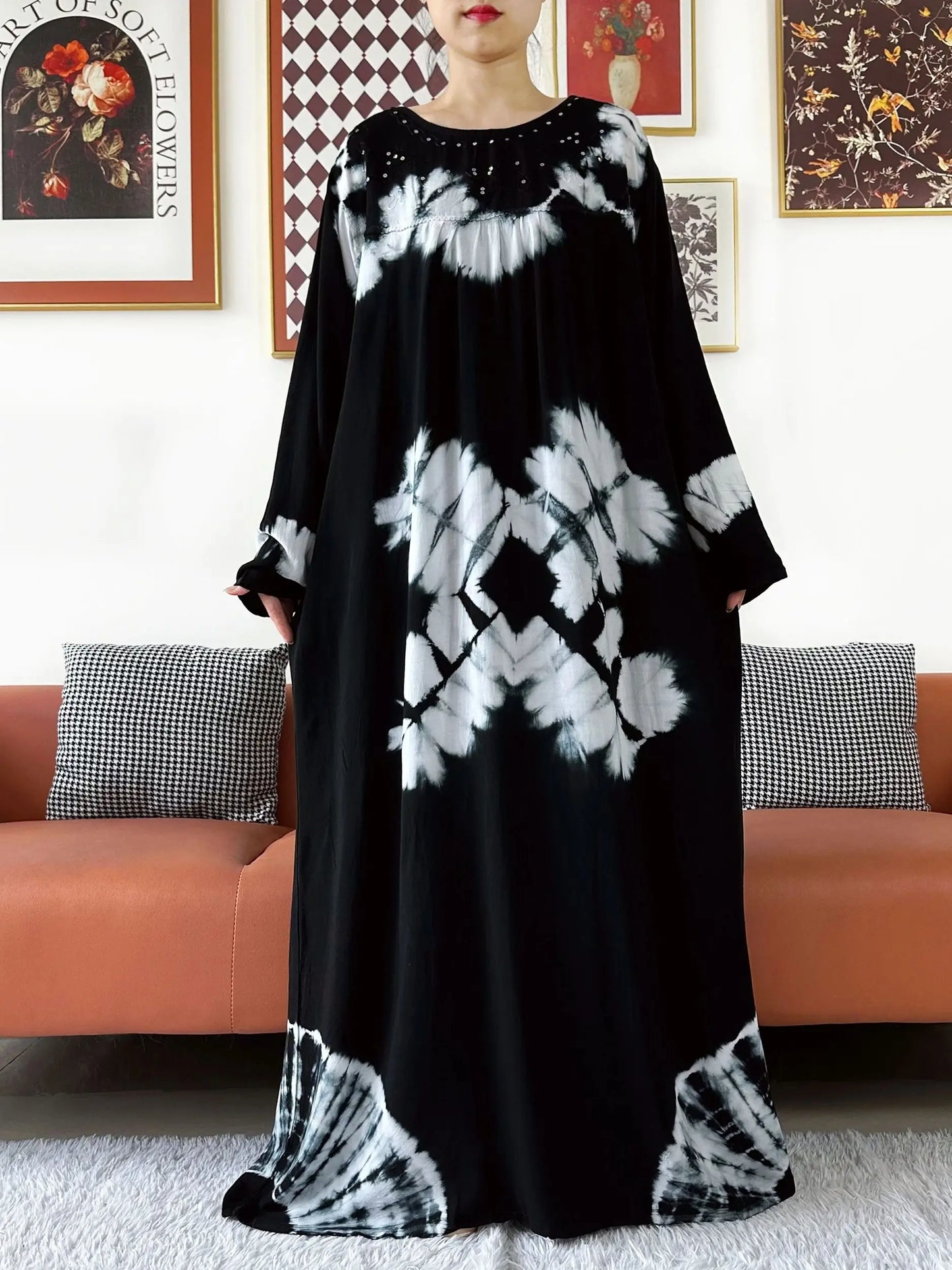 Latest Holiday Party Dress – Bohemian Cotton Maxi with African-Inspired Print