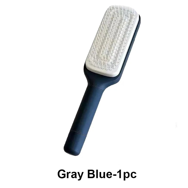 Self-Cleaning Hairbrush – Anti-Static Comb with Massage Bristles & One-Key Hair Removal