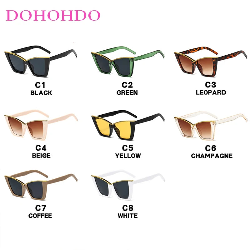 Luxury Designer Y2K Fashion Oversized Frame Cat Eye Women Sunglasses Punk Brand Men Sunglass Drive Travel Hiking Eyewear UV400