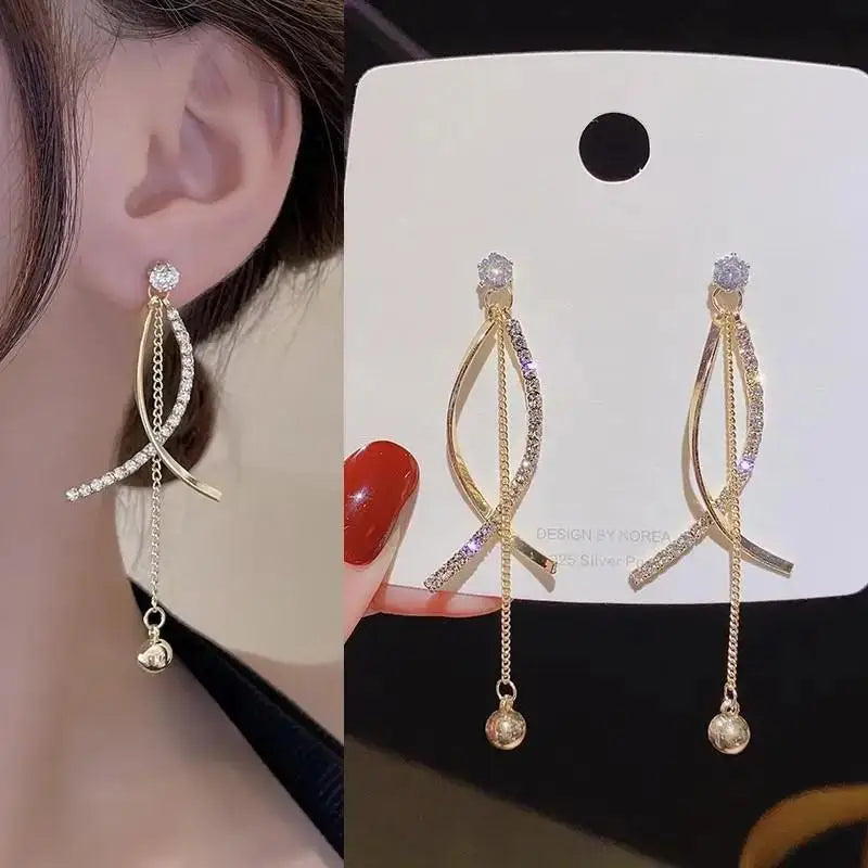 Elegant Butterfly Tassel Earrings – 925 Silver Sparkle