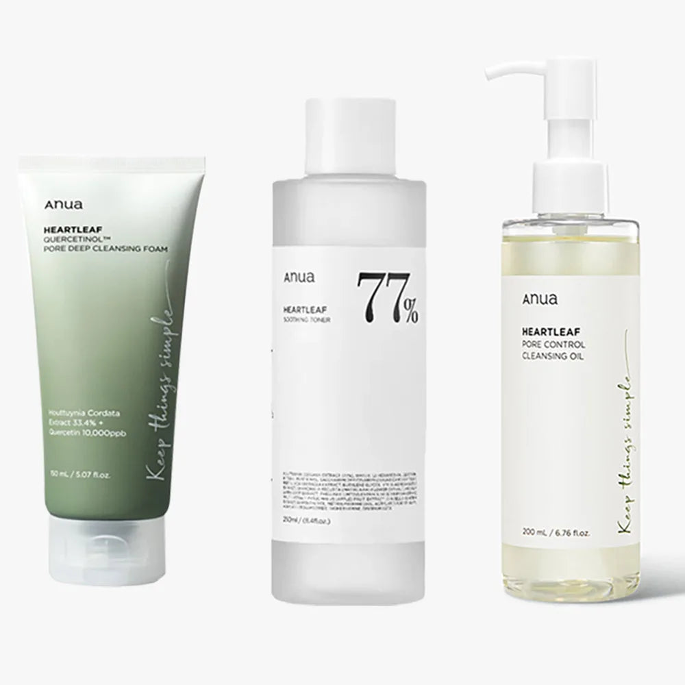 🌿 Anua Heartleaf 77 Skincare Set – Calm, Cleanse & Balance