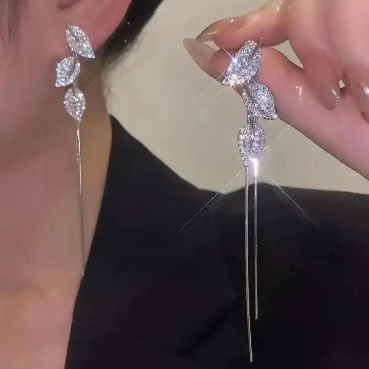 Elegant Butterfly Tassel Earrings – 925 Silver Sparkle