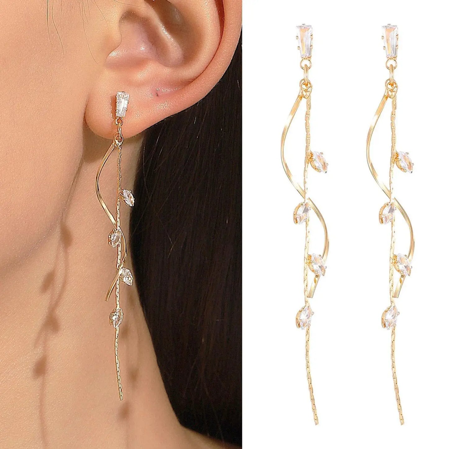 Elegant Butterfly Tassel Earrings – 925 Silver Sparkle