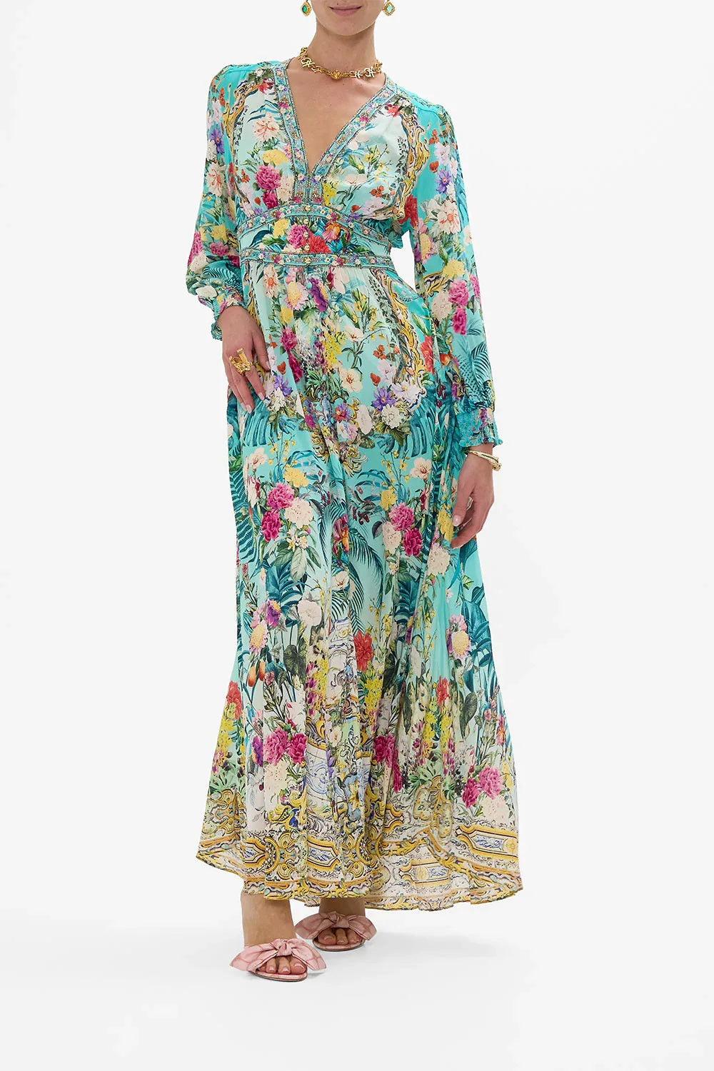 πΌ Boho Bubble Sleeve Maxi β Waist-Tied V-Neck Summer Dress