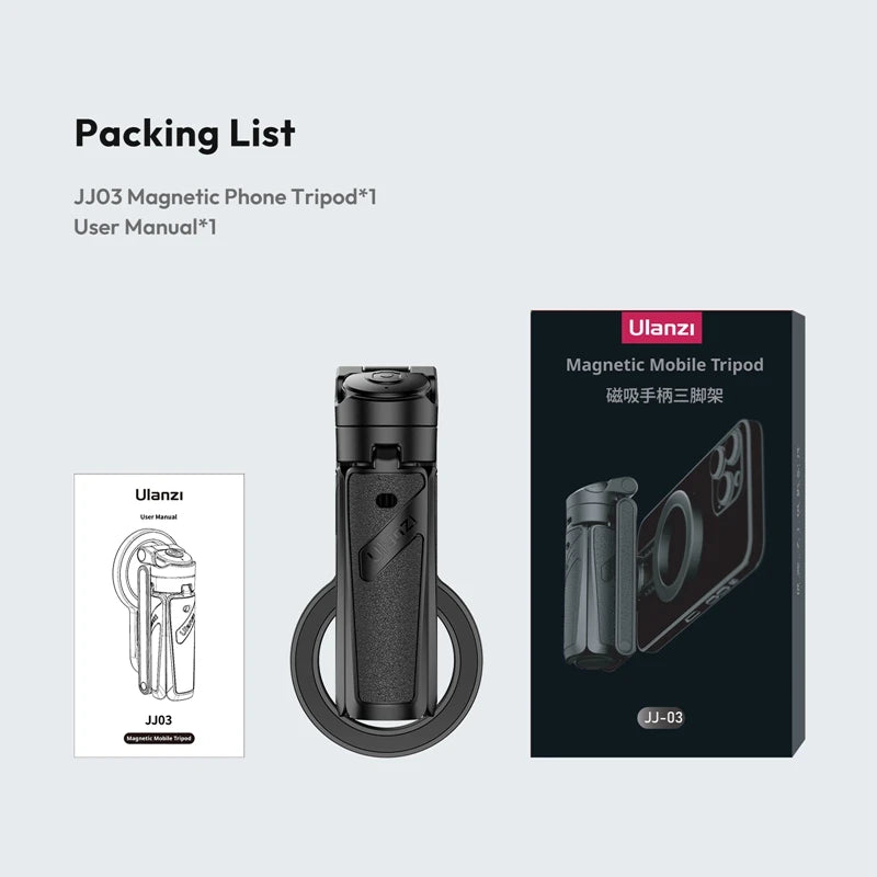 JJ03 Magnetic Tripod for iPhone – Grip & Glow by WARA