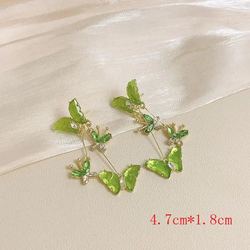 Elegant Butterfly Tassel Earrings – 925 Silver Sparkle