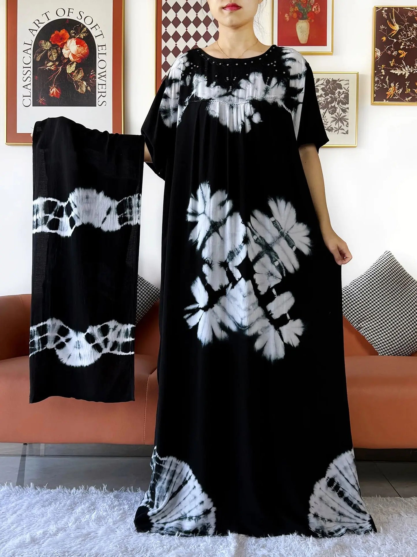 Latest Holiday Party Dress – Bohemian Cotton Maxi with African-Inspired Print