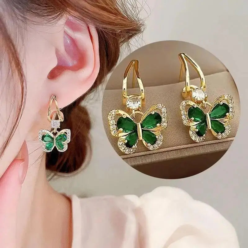 Elegant Butterfly Tassel Earrings – 925 Silver Sparkle