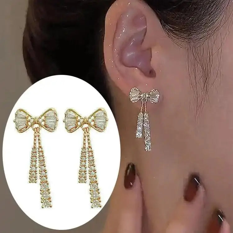 Elegant Butterfly Tassel Earrings – 925 Silver Sparkle