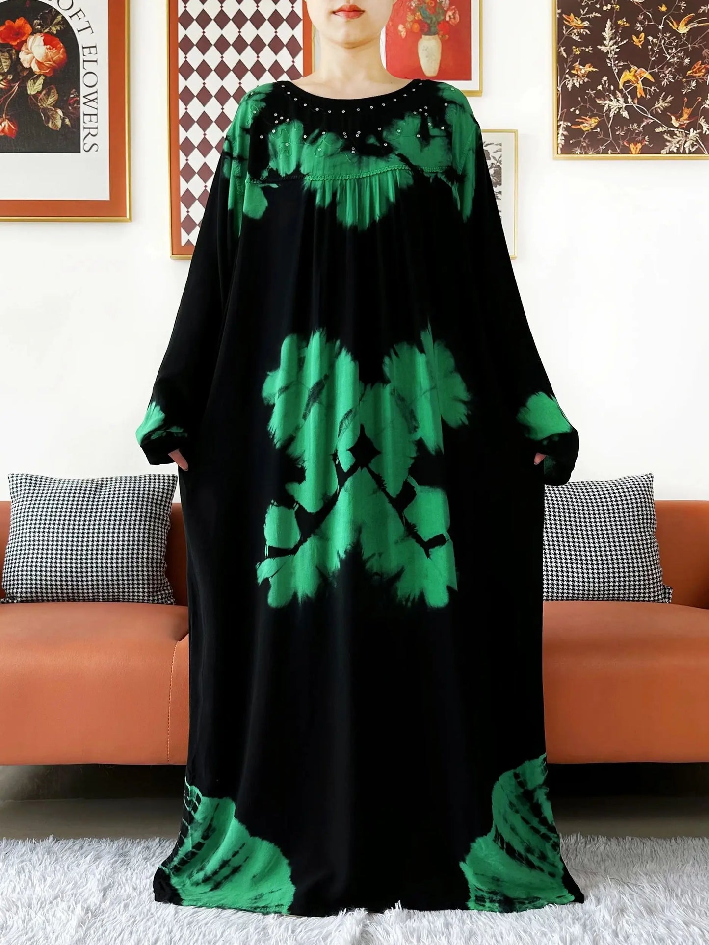 Latest Holiday Party Dress – Bohemian Cotton Maxi with African-Inspired Print