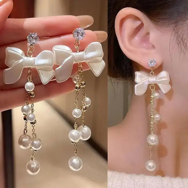 Elegant Butterfly Tassel Earrings – 925 Silver Sparkle