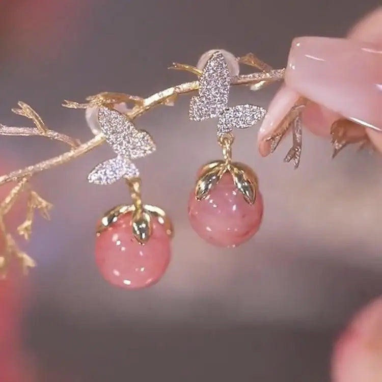 Elegant Butterfly Tassel Earrings – 925 Silver Sparkle