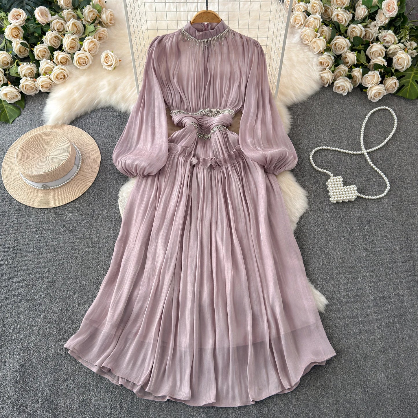 Elegant Diamond Ruffle Skirt – Wrap Waist A-Line