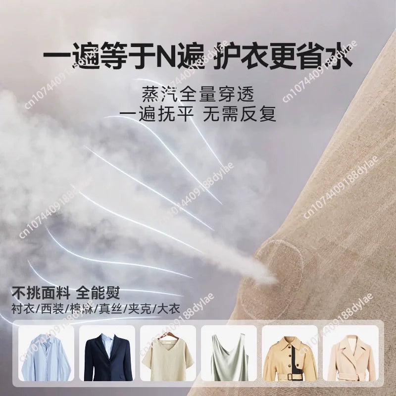 Portable Electric Clothes Steam Iron with Mite Removal & Self-Suction for Travel & Home