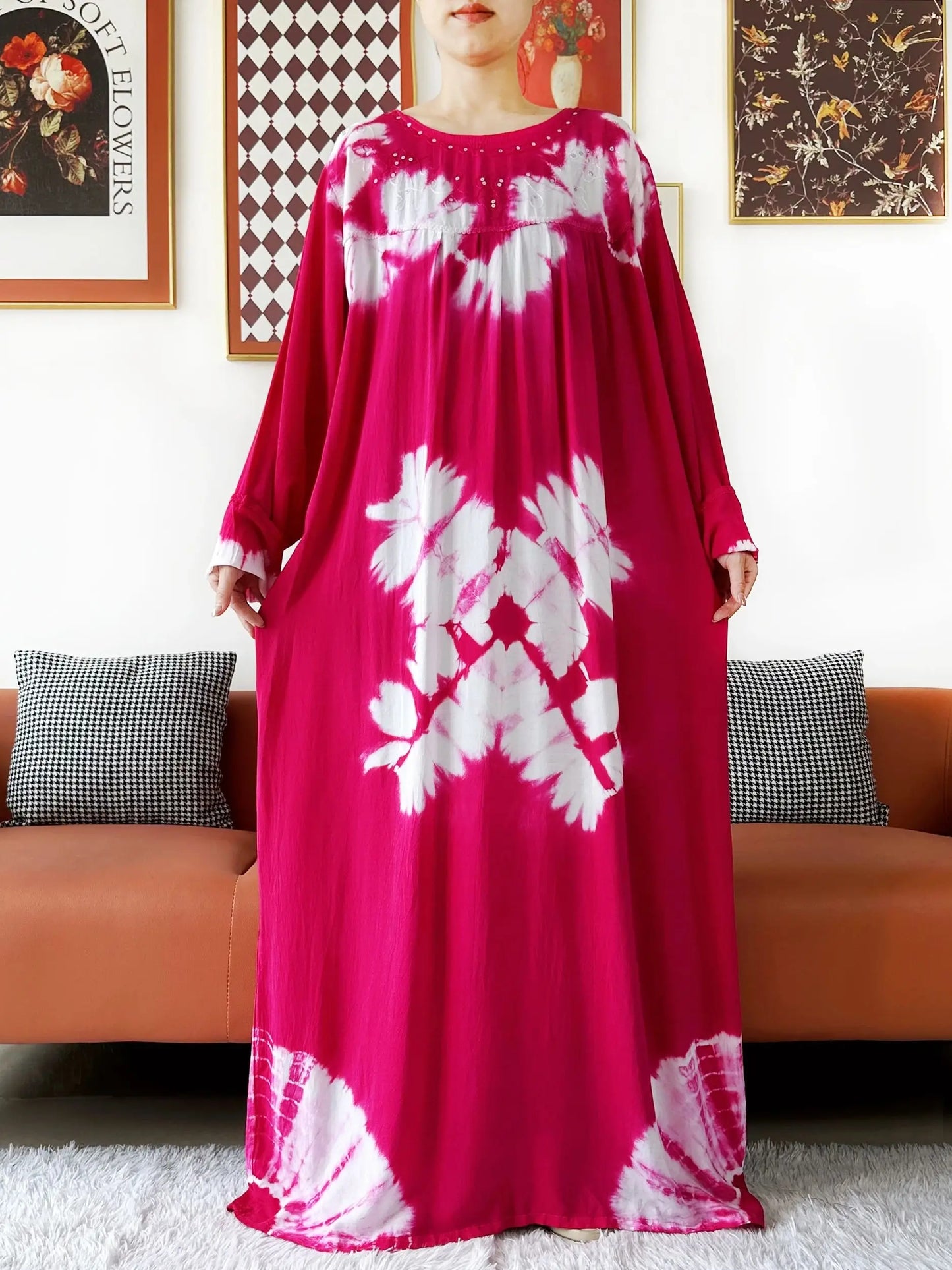 Latest Holiday Party Dress – Bohemian Cotton Maxi with African-Inspired Print