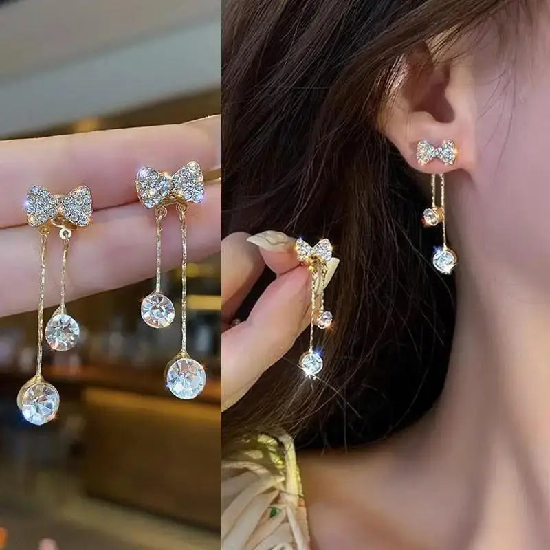 Elegant Butterfly Tassel Earrings – 925 Silver Sparkle