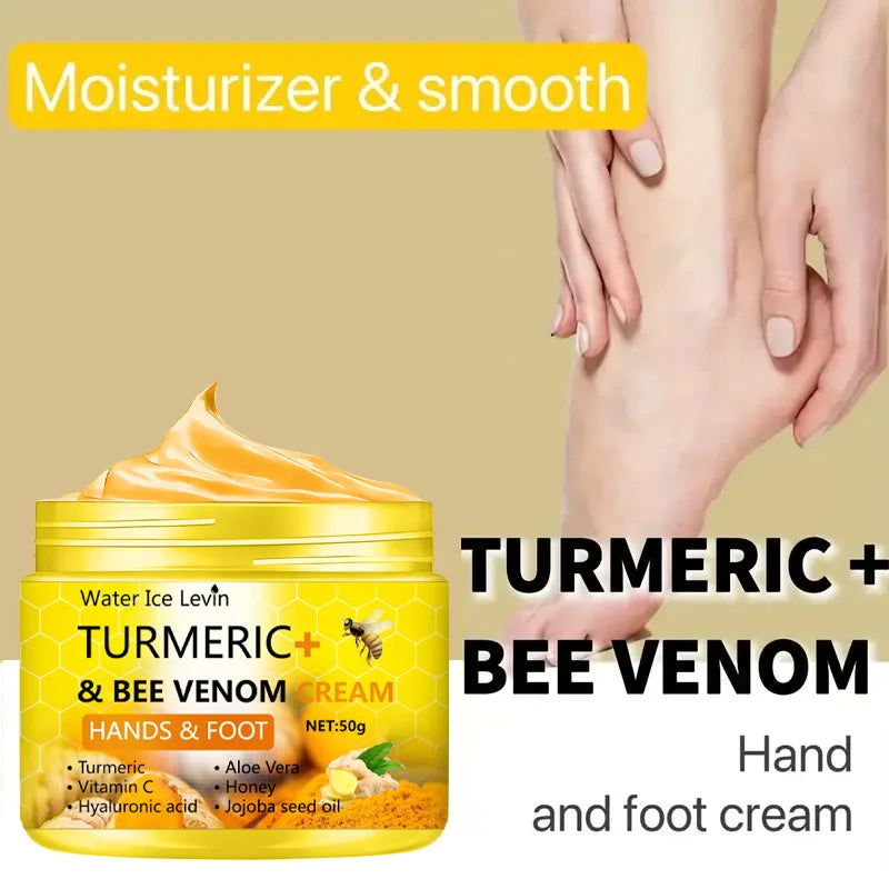 🌿 Turmeric & Bee Venom Repair Cream – Soothing Care for Dry Feet & Hands (50g)