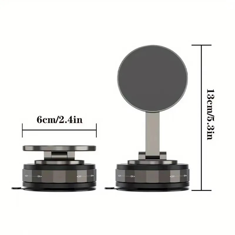 360° Magnetic Car Phone Holder – Foldable, Strong Suction Mount for Dashboard, Glass & Tile