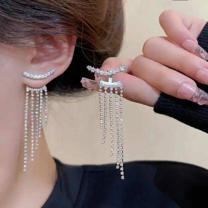 Elegant Butterfly Tassel Earrings – 925 Silver Sparkle