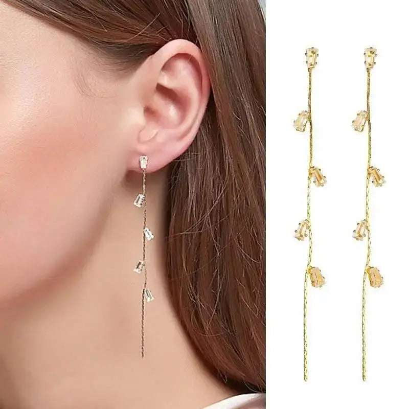 Elegant Butterfly Tassel Earrings – 925 Silver Sparkle