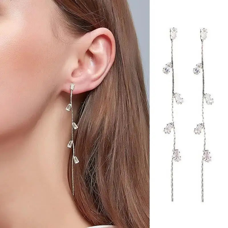 Elegant Butterfly Tassel Earrings – 925 Silver Sparkle