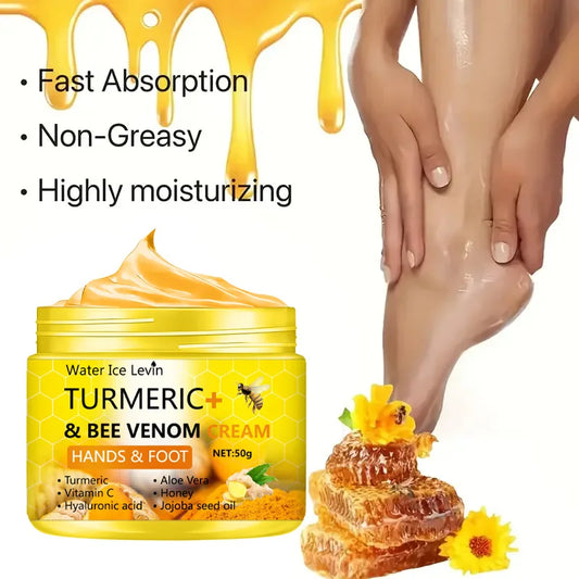 🌿 Turmeric & Bee Venom Repair Cream – Soothing Care for Dry Feet & Hands (50g)