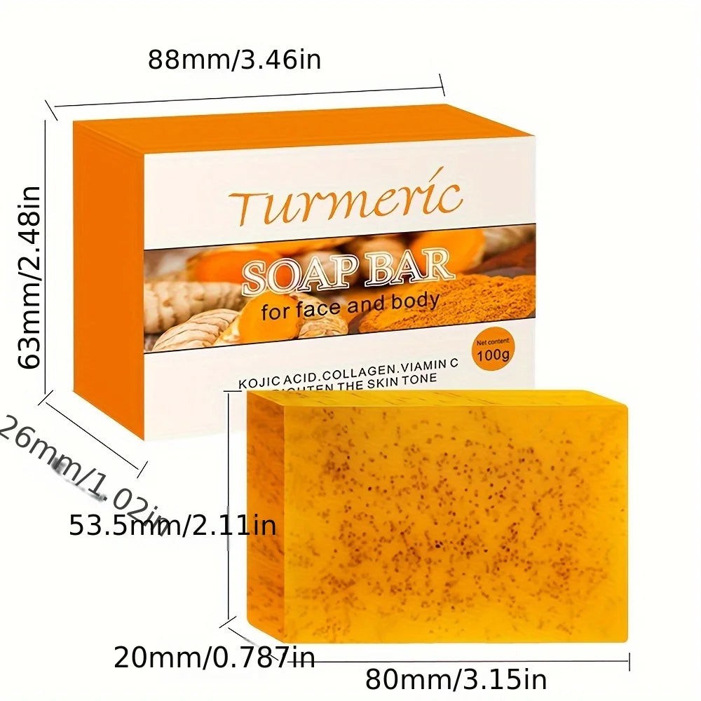 5x Turmeric & Lemon Kojic Acid Soaps – Handmade Bars for Glowing Skin