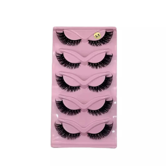 WARA Cat-Eye Luxe Lashes – 5 Pairs of Elongated Faux Glam
